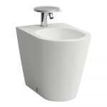Bidė Laufen KARTELL, pastatoma, 1 anga maišytuvui viduryje, be šoninių angų vandens įvadui, spalva - balta matinė 